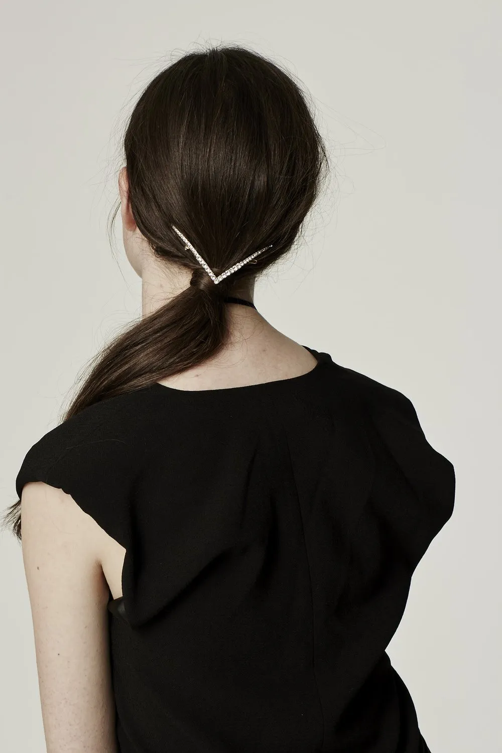 Vee Tapered Crystal Barrette