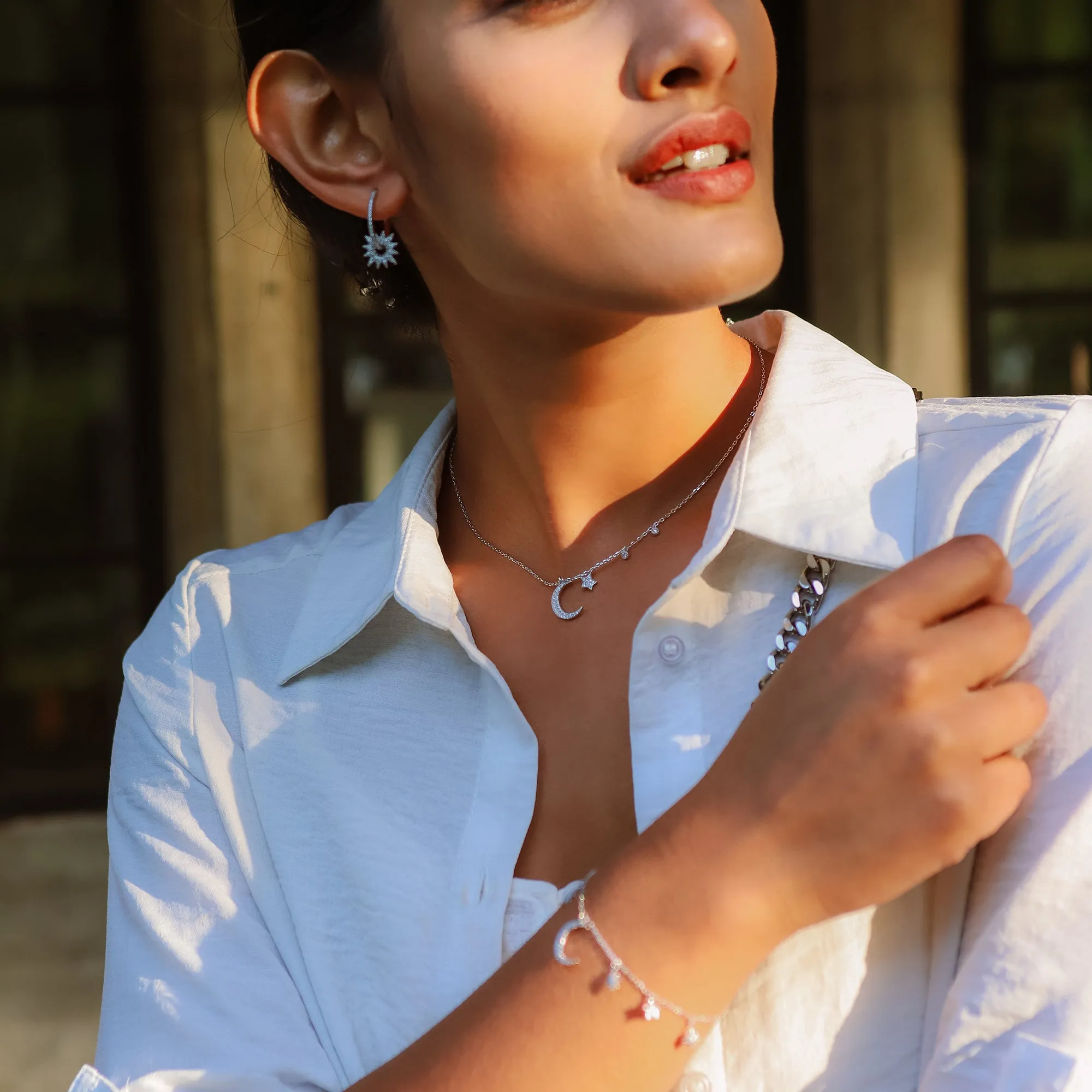 Vega Moon & Star Charm Bracelet | 925 Sterling Silver