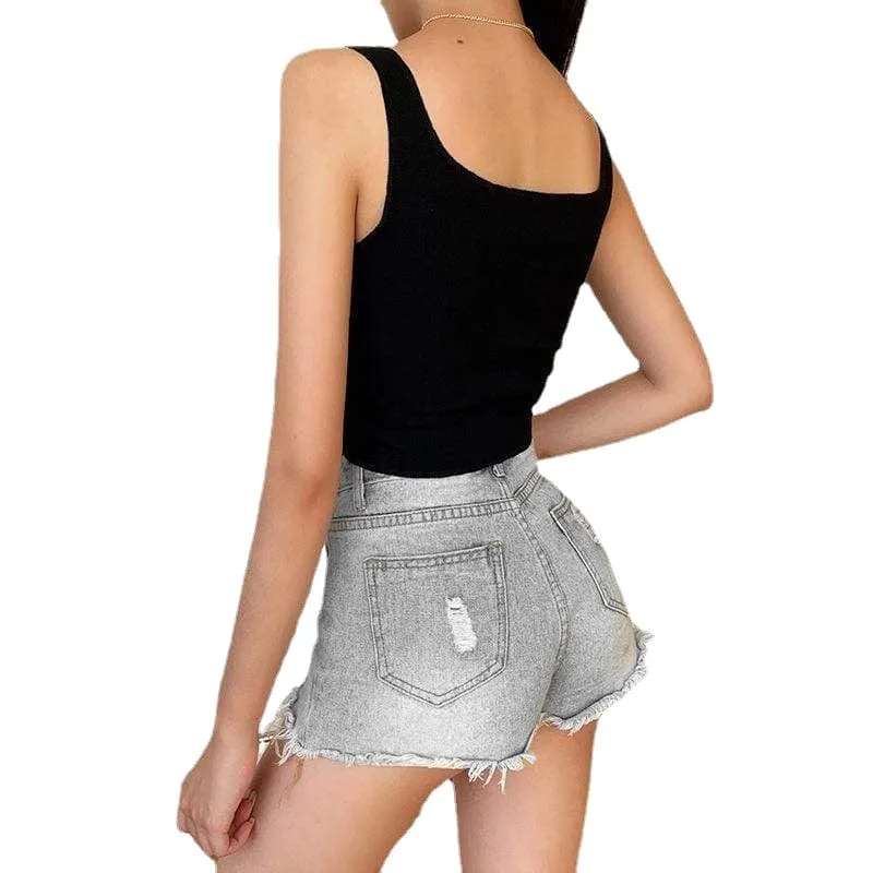 Women's Gothic Cartoon Printed Contrast Color Crop Tops